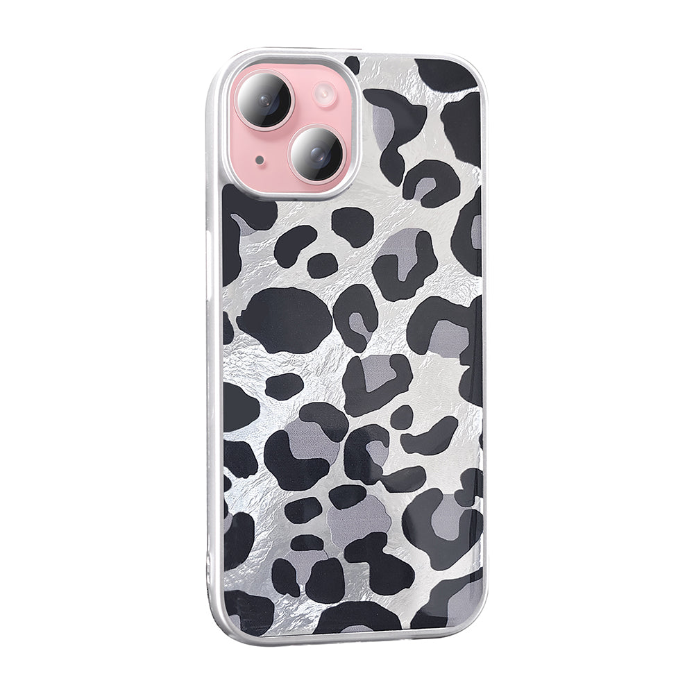 Apple iPhone 13 Kılıf Desenli Zore Mep Kapak Gri Leopar