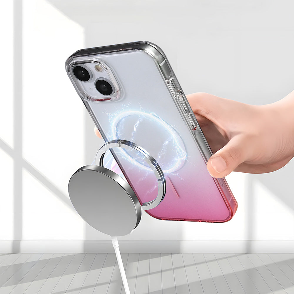 Apple iPhone 13 Kılıf M-Safe Şarj Özellikli Zore Septik Silikon Kapak Turuncu