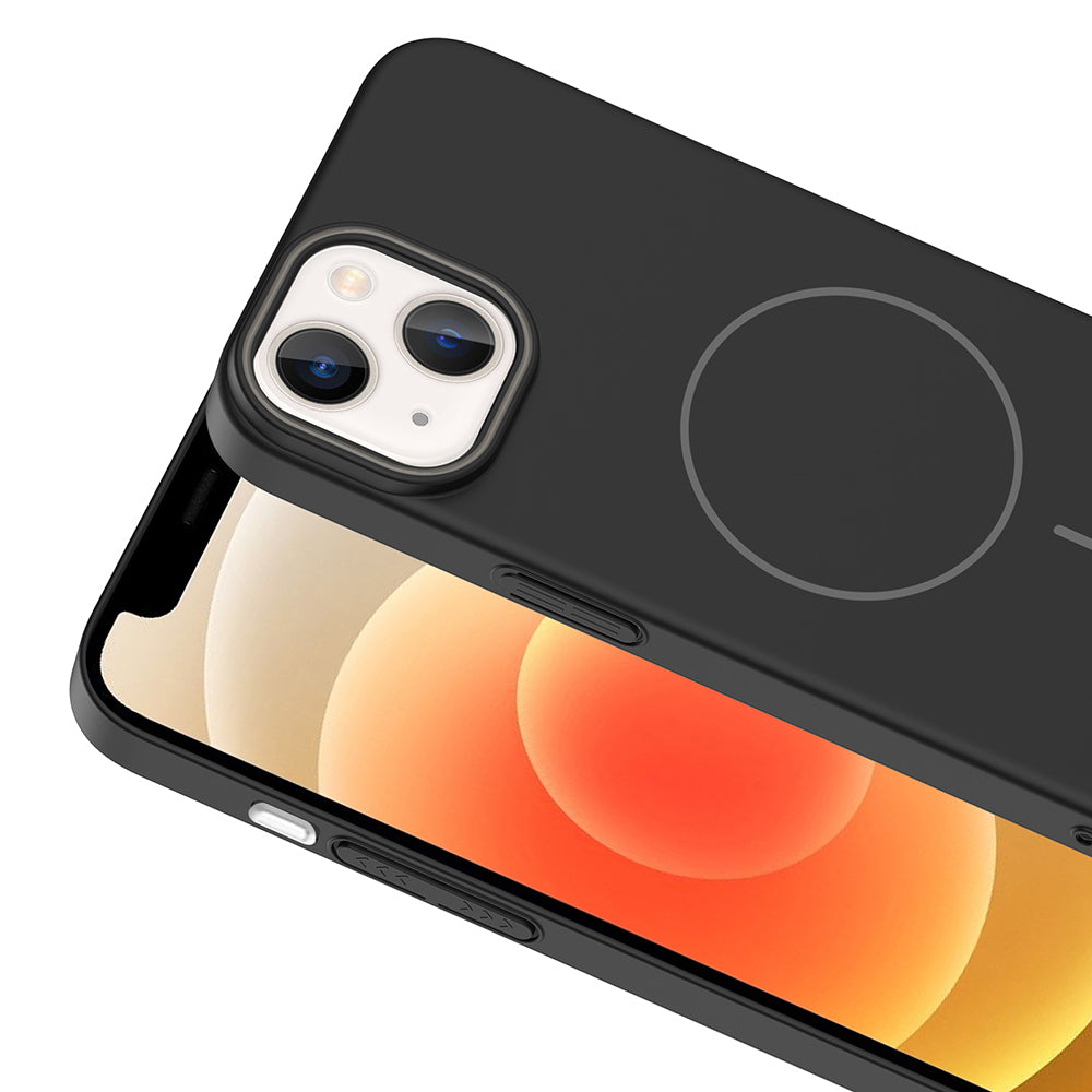 Apple iPhone 13 Kılıf M-safe Şarj Özellikli Zore Ruby Sert Kapak Mürdüm