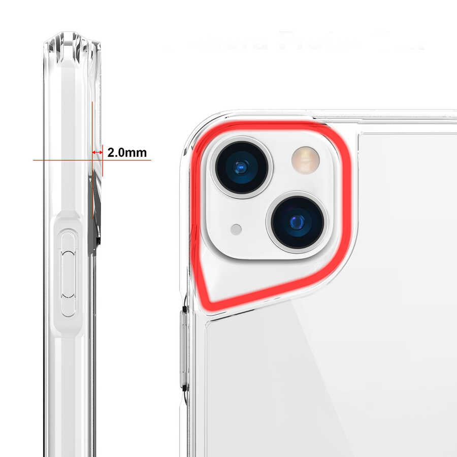Apple iPhone 13 Kılıf Zore T-Max Kapak Renksiz