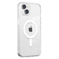 Apple iPhone 13 Mini Kılıf M-safe Şarj Özellikli Şeffaf Sert PC Zore Embos Kapak