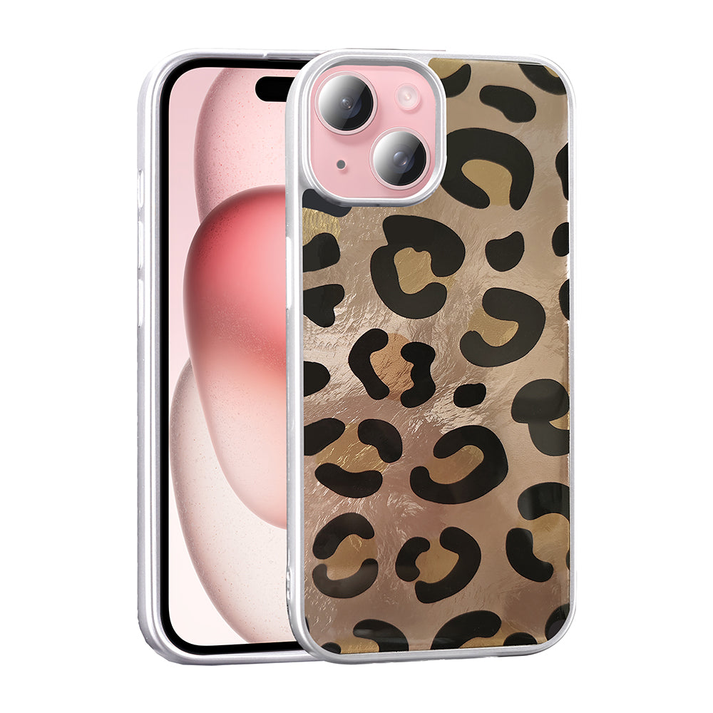 Apple iPhone 14 Kılıf Desenli Zore Mep Kapak Gold Leopar