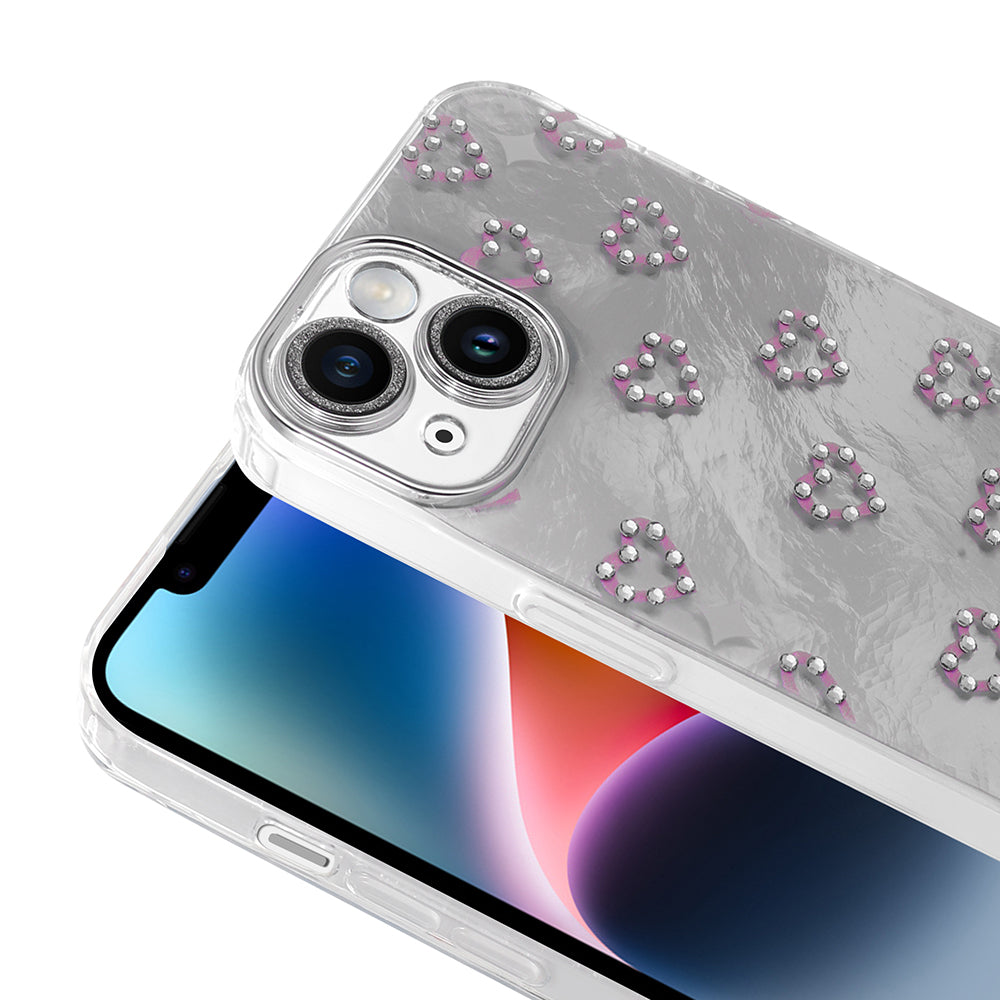 Apple iPhone 14 Kılıf Kamera Korumalı Figürlü Zore Ponti Silikon Kapak Lila