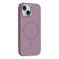 Apple iPhone 14 Kılıf M-Safe Şarj Özellikli Metal Kamera Çerçeveli Zore Edi Silikon Kapak Mor