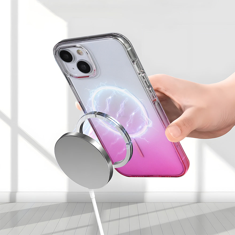 Apple iPhone 14 Kılıf M-Safe Şarj Özellikli Zore Septik Silikon Kapak Turuncu