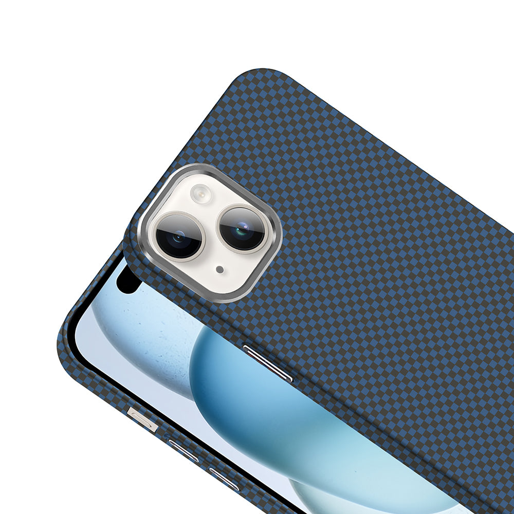 Apple iPhone 14 Kılıf M-safe Şarj Özellikli Karbon Fiber Görünümlü Zore Gros Kapak Gri-Siyah