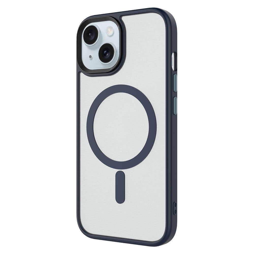 Apple iPhone 14 Kılıf Mat Arka Yüzey Wireless Şarj Özellikli Zore Flet M-safe Kapak Gri