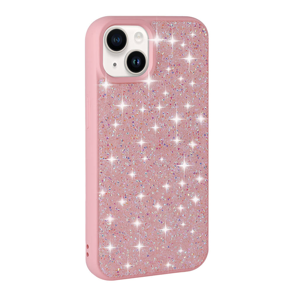 Apple iPhone 14 Kılıf Parlak Taşlı Tasarım Zore Pırlanta Kapak Pembe