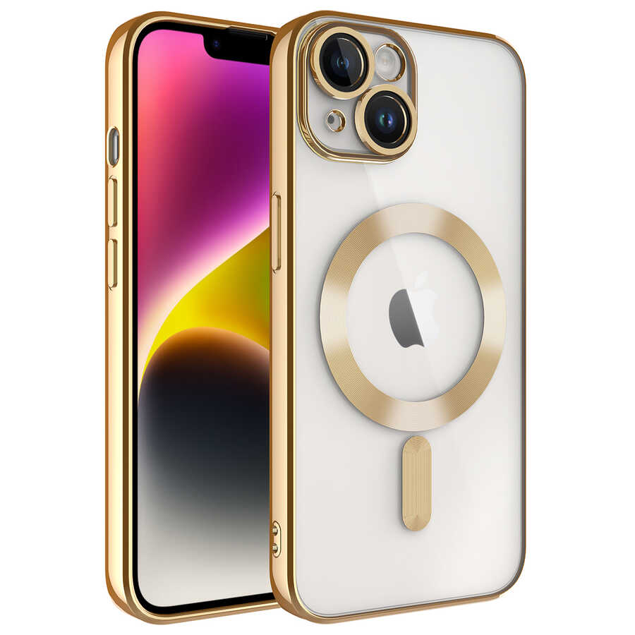 Apple iPhone 14 Plus Kılıf Kamera Korumalı M-safe Wireless Şarj Özellikli Zore Demre Kapak