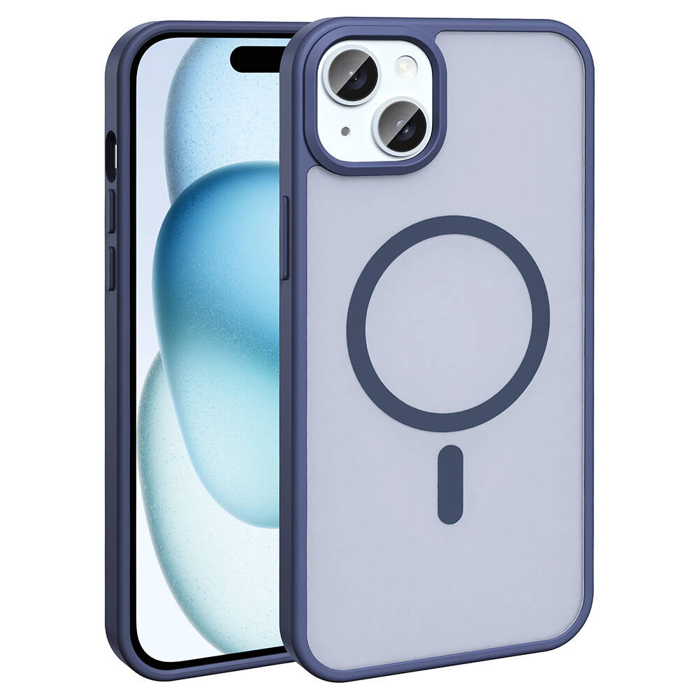 Apple iPhone 14 Plus Kılıf M-safe Şarj Özellikli Mat Arka Yüzey Zore Sio Kapak Açık Yeşil