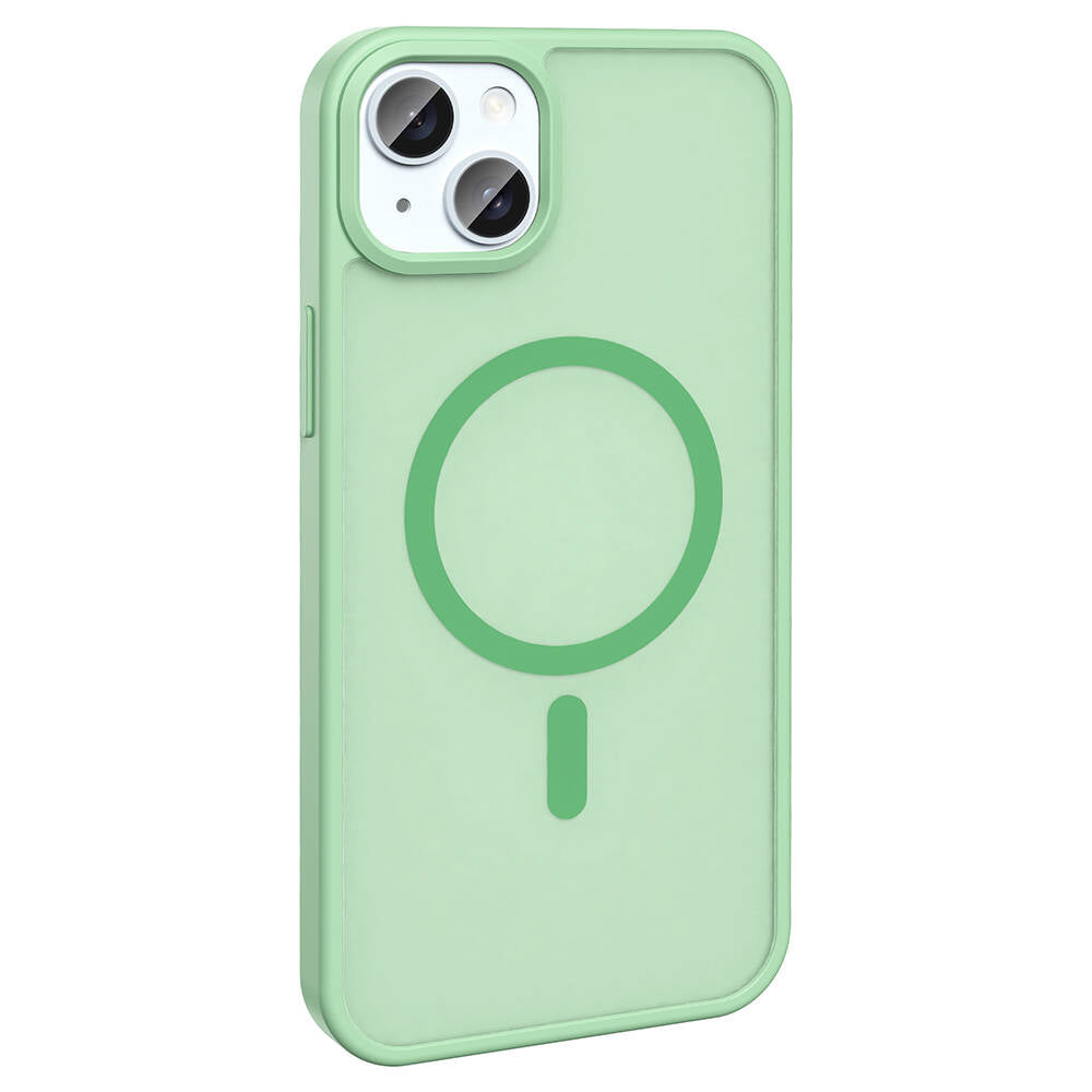 Apple iPhone 14 Plus Kılıf M-safe Şarj Özellikli Mat Arka Yüzey Zore Sio Kapak Derin Mor