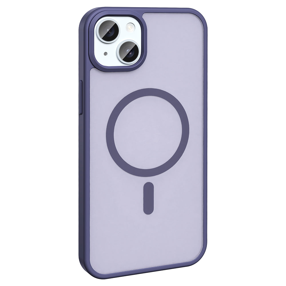 Apple iPhone 14 Plus Kılıf M-safe Şarj Özellikli Mat Arka Yüzey Zore Sio Kapak Lila