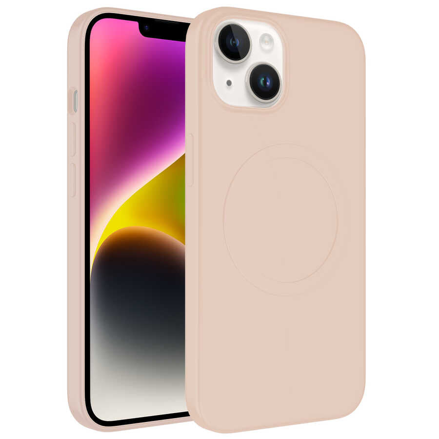 Apple iPhone 14 Plus Kılıf M-safe Wireless Şarj Özellikli Pastel Renk Silikon Zore Plas Kapak