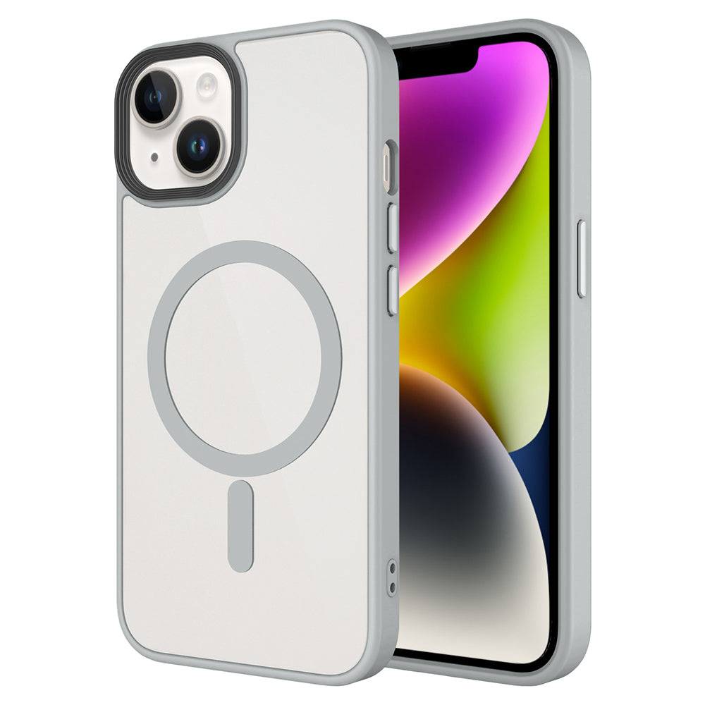 Apple iPhone 14 Plus Kılıf Mat Arka Yüzey Wireless Şarj Özellikli Zore Flet M-safe Kapak