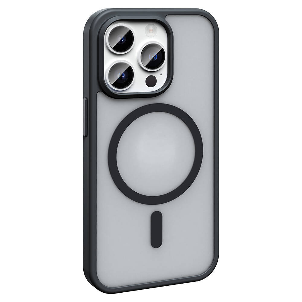 Apple iPhone 14 Pro Kılıf M-safe Şarj Özellikli Mat Arka Yüzey Zore Sio Kapak Lacivert