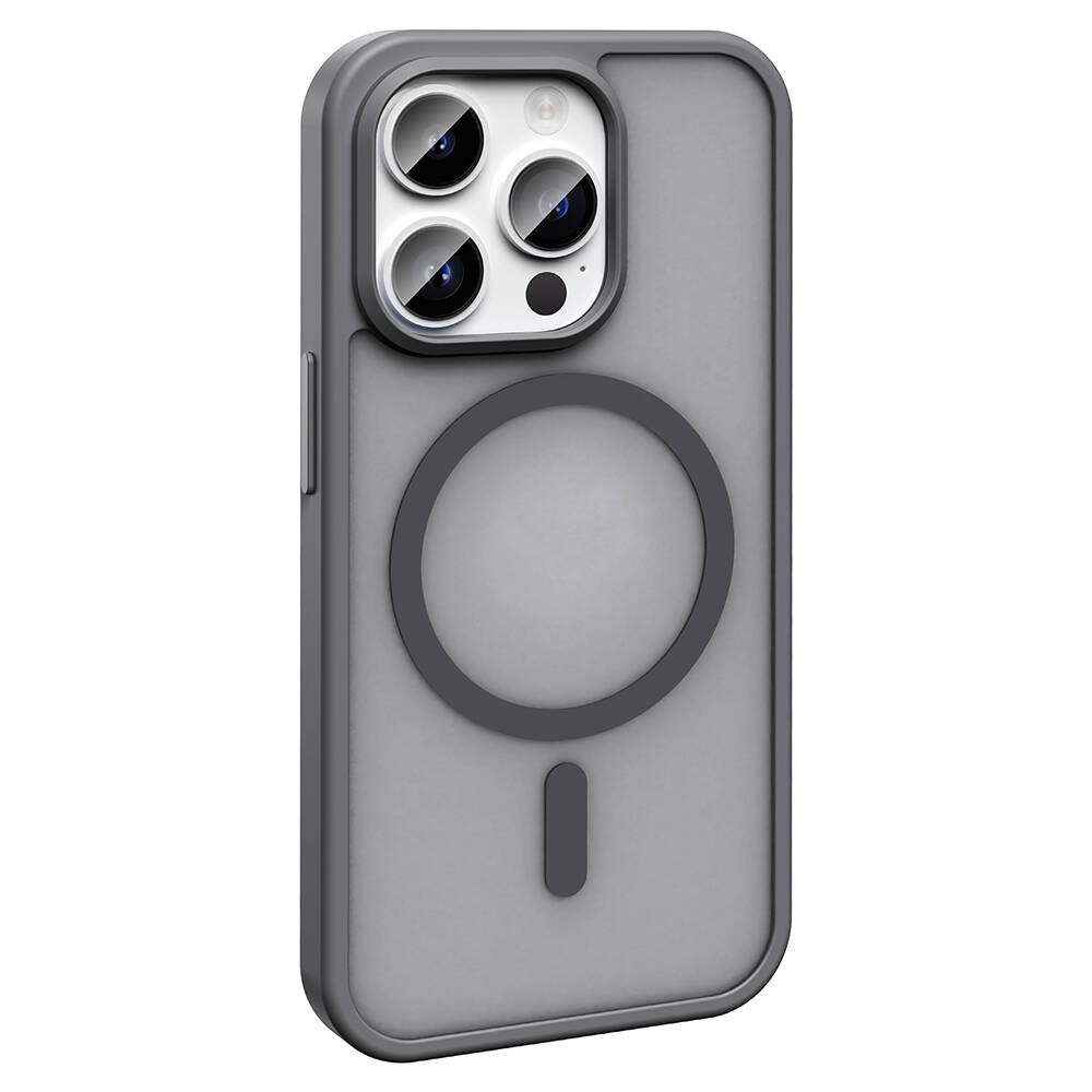 Apple iPhone 14 Pro Kılıf M-safe Şarj Özellikli Mat Arka Yüzey Zore Sio Kapak Koyu Mor