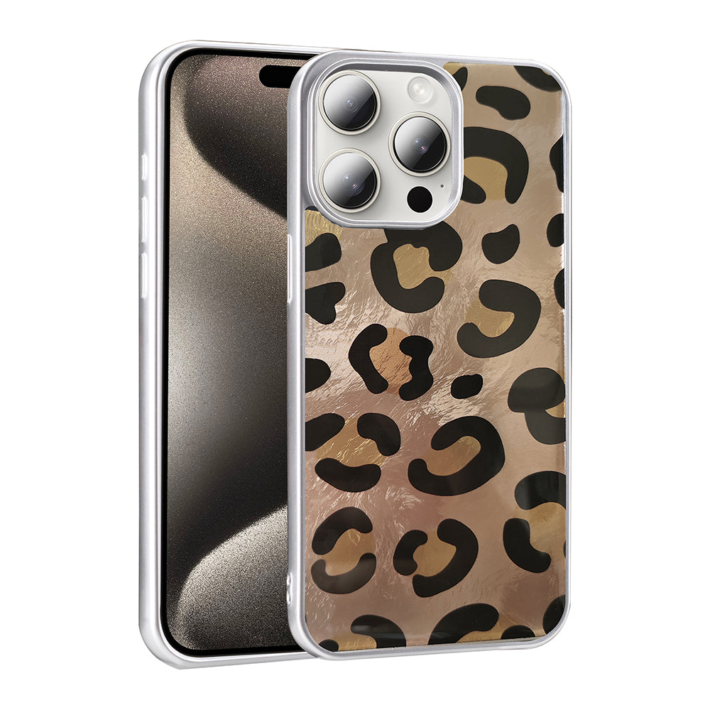 Apple iPhone 14 Pro Max Kılıf Desenli Zore Mep Kapak Gold Leopar