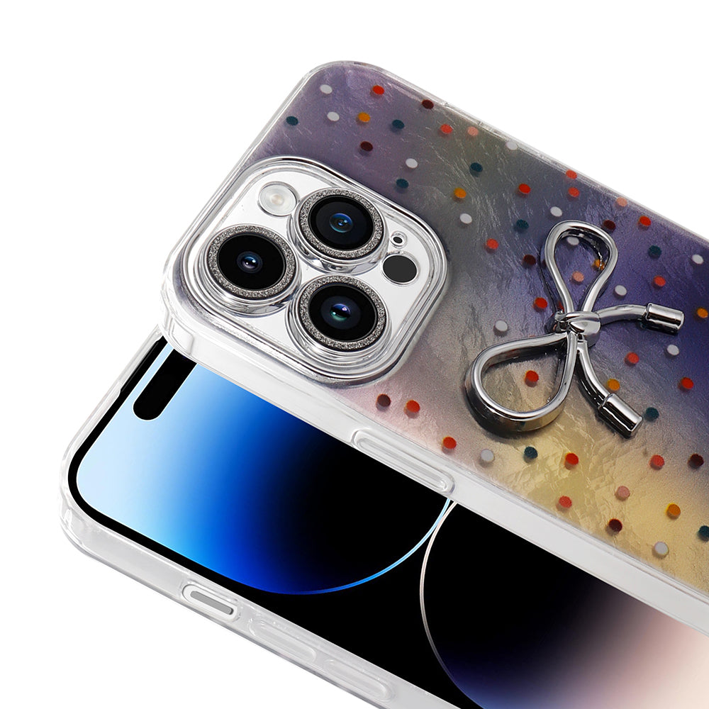 Apple iPhone 14 Pro Max Kılıf Kamera Korumalı Figürlü Zore Ponti Silikon Kapak Lila