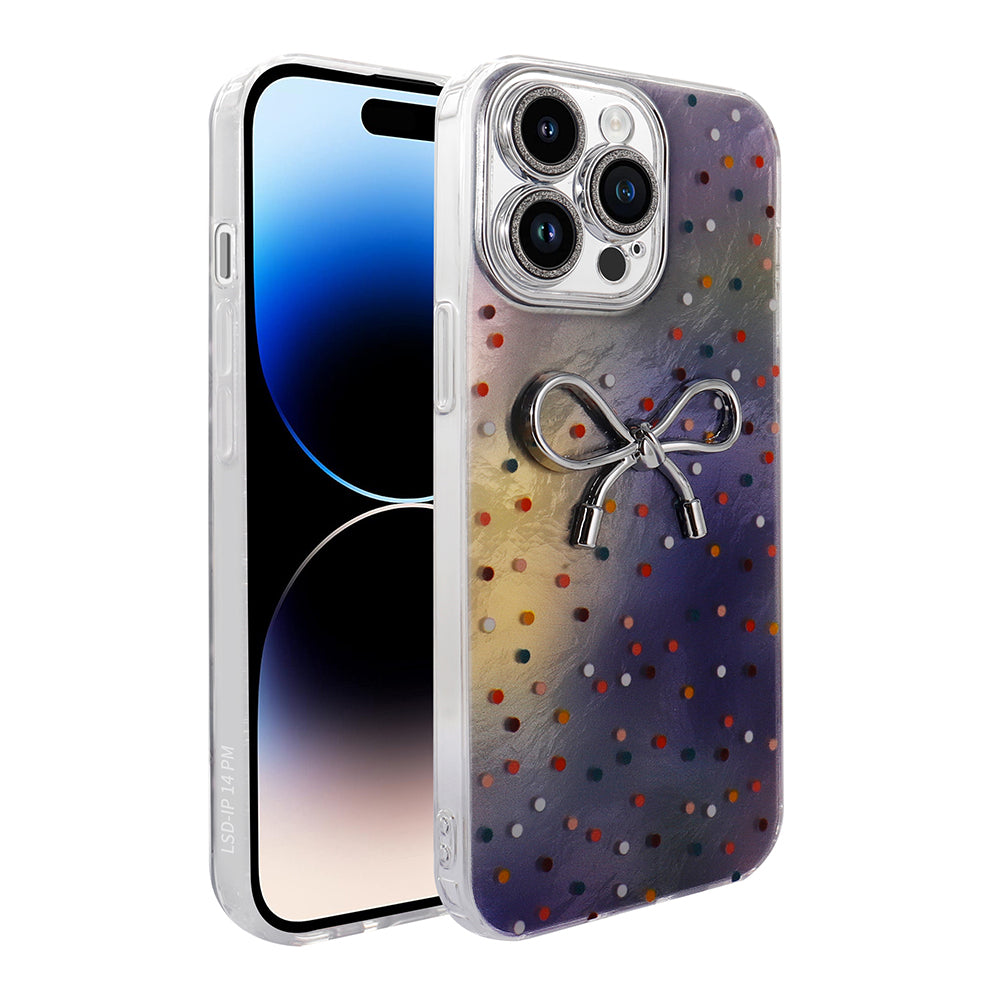 Apple iPhone 14 Pro Max Kılıf Kamera Korumalı Figürlü Zore Ponti Silikon Kapak Lila