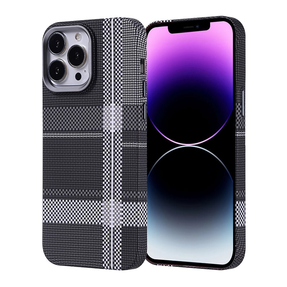 Apple iPhone 14 Pro Max Kılıf M-safe Şarj Özellikli Karbon Fiber Görünümlü Zore Nekst Kapak