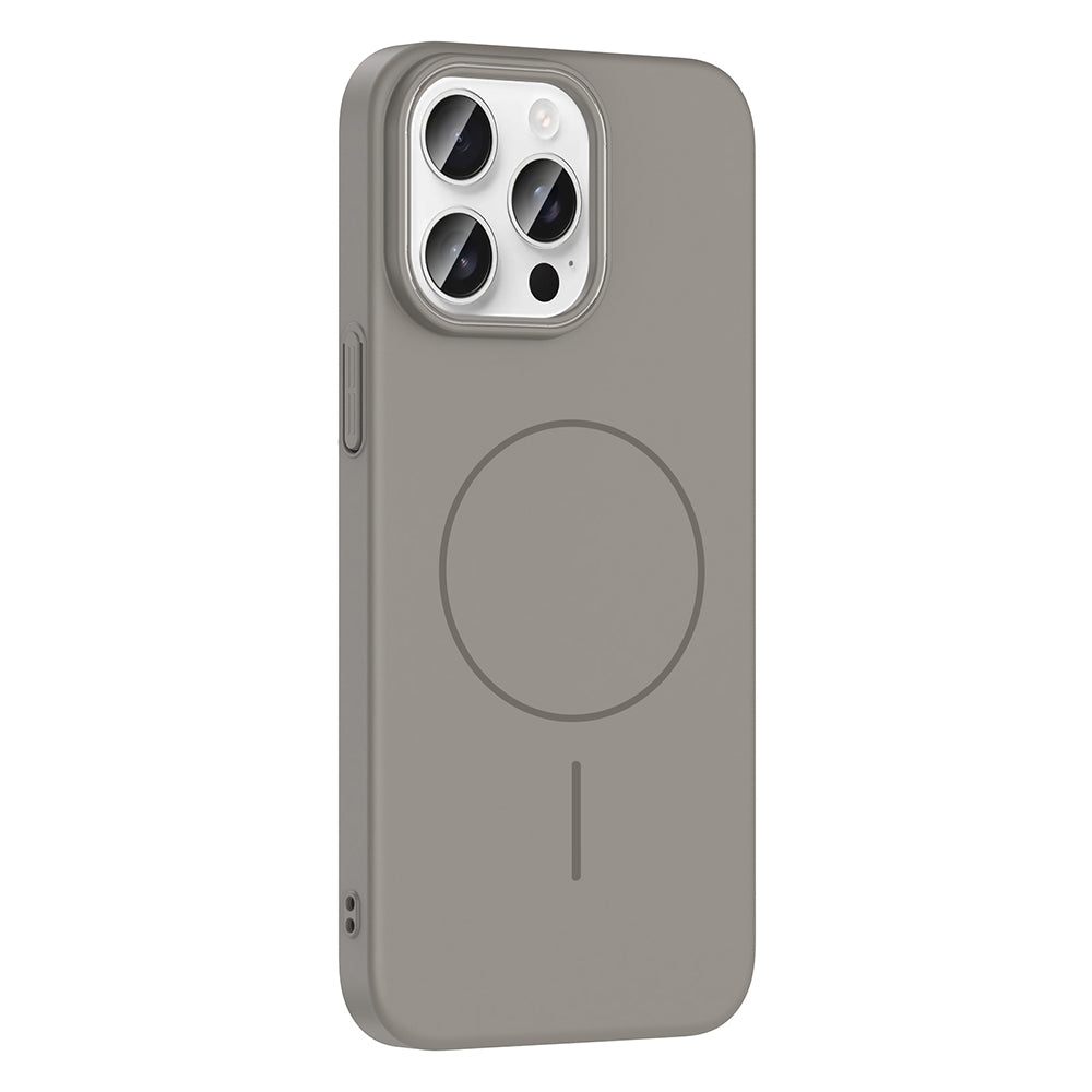 Apple iPhone 14 Pro Max Kılıf M-safe Şarj Özellikli Zore Ruby Sert Kapak Desert Titanyum