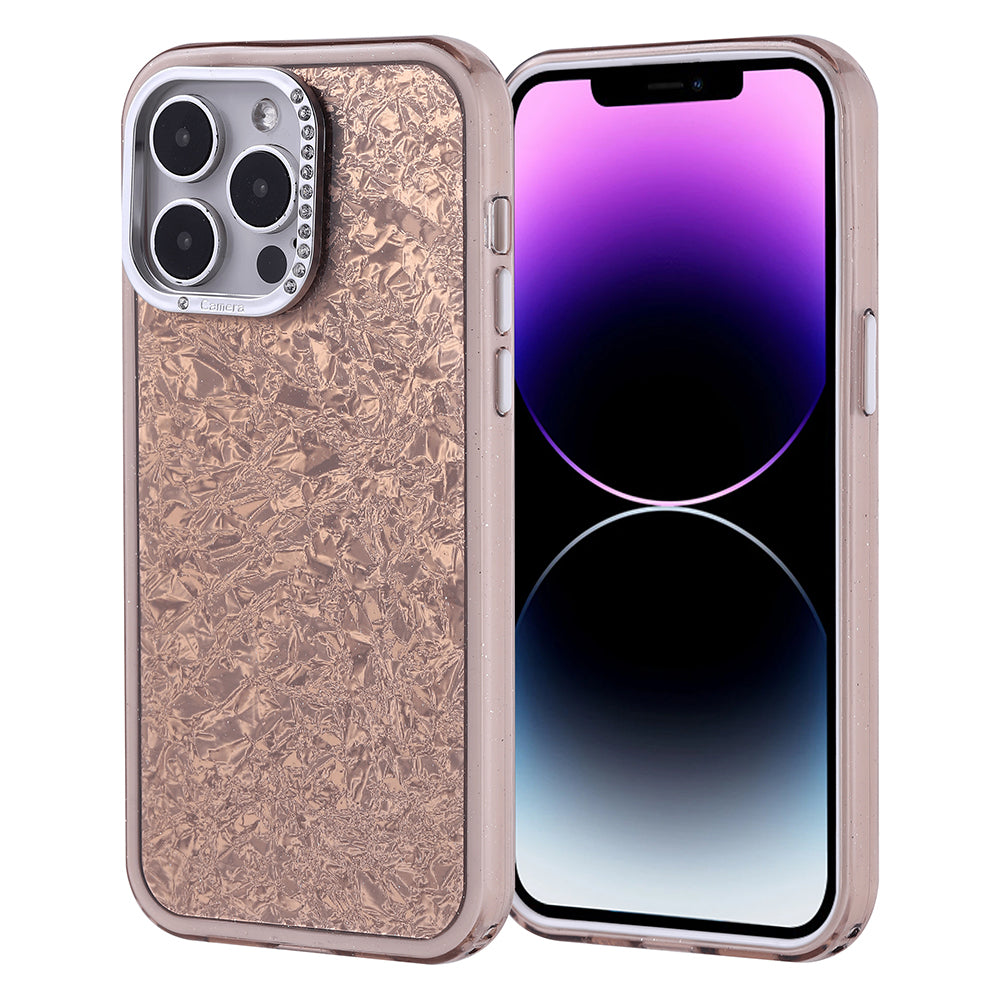 Apple iPhone 14 Pro Max Kılıf Taşlı Tasarımlı Zore Kapi Kapak Gold