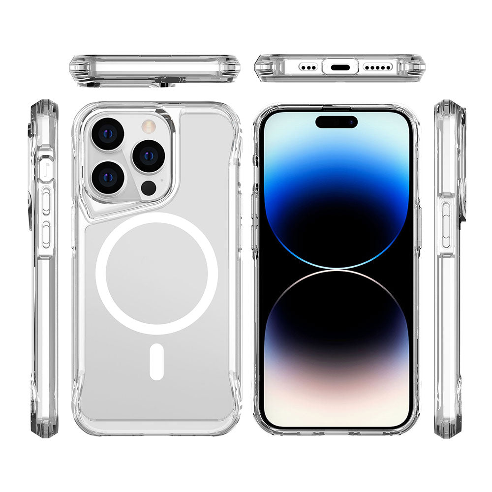 Apple iPhone 14 Pro Max Kılıf Zore M-safe Şarj Özellikli T-Max M-safe Kapak Renksiz