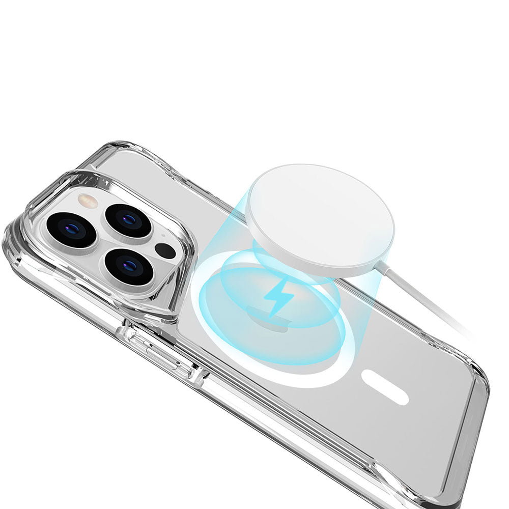 Apple iPhone 14 Pro Max Kılıf Zore M-safe Şarj Özellikli T-Max M-safe Kapak Renksiz