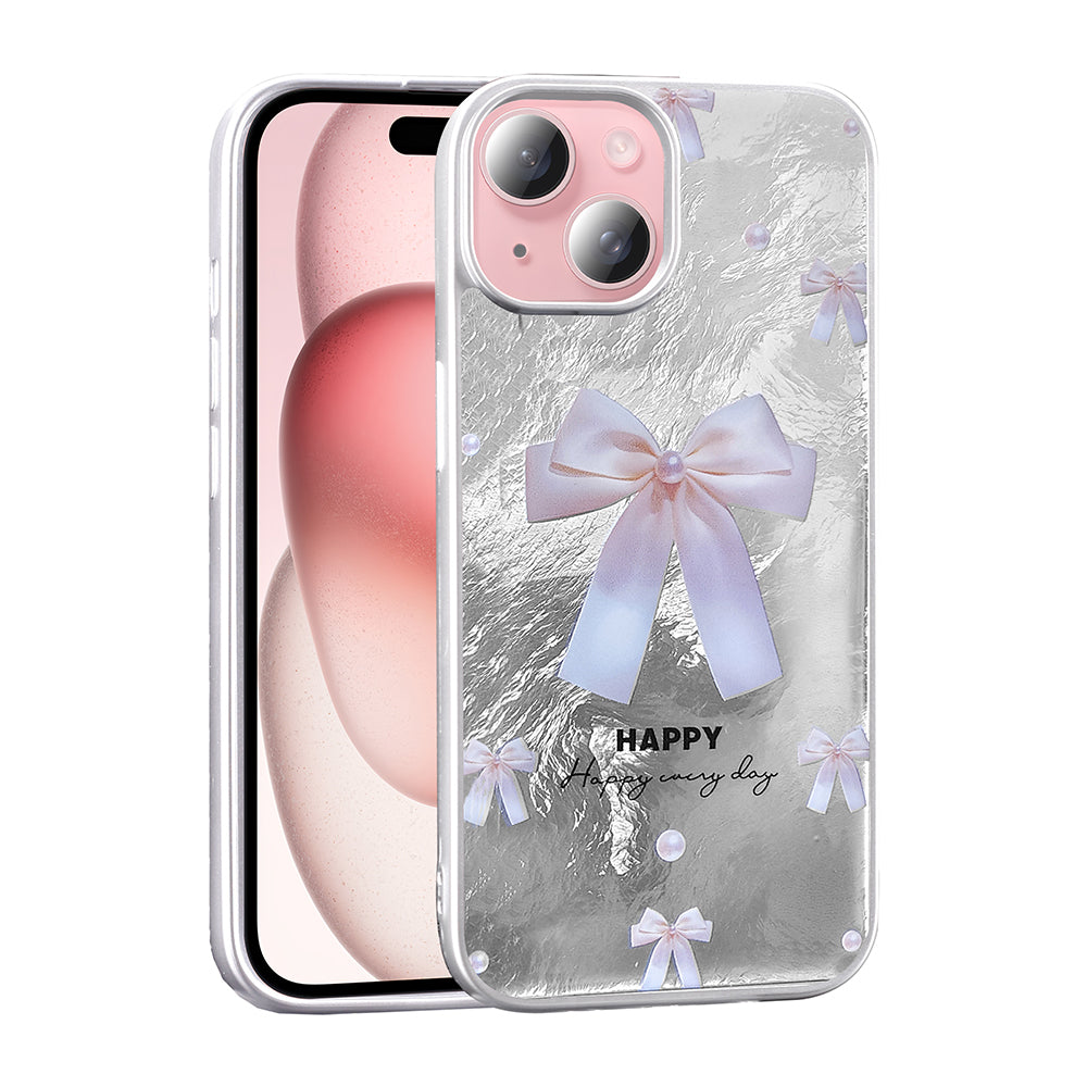 Apple iPhone 15 Kılıf Desenli Zore Mep Kapak İncili Fiyonk