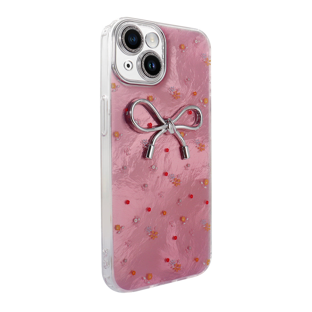 Apple iPhone 15 Kılıf Kamera Korumalı Figürlü Zore Ponti Silikon Kapak Açık Pembe