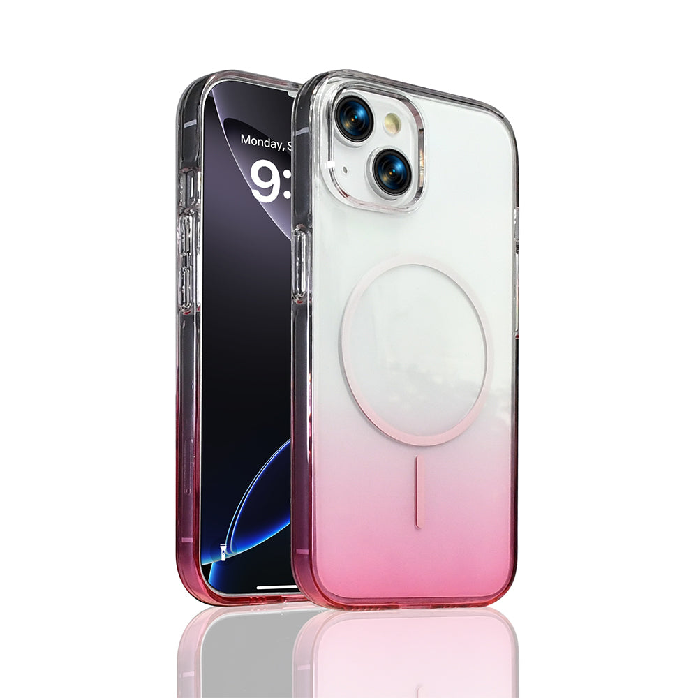 Apple iPhone 15 Kılıf M-Safe Şarj Özellikli Zore Septik Silikon Kapak Pembe