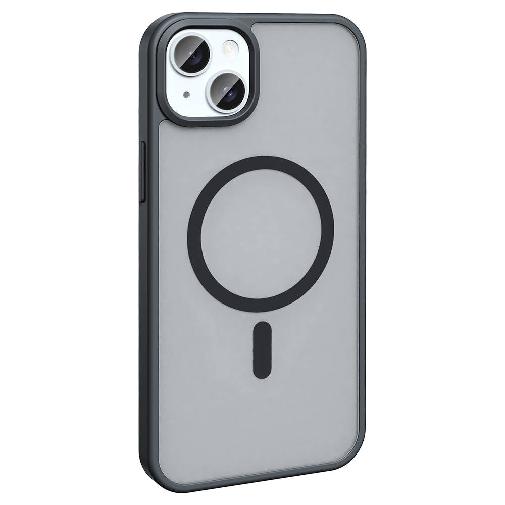Apple iPhone 15 Kılıf M-safe Şarj Özellikli Mat Arka Yüzey Zore Sio Kapak Derin Mor