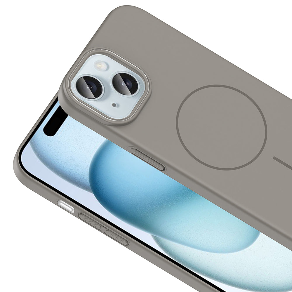 Apple iPhone 15 Kılıf M-safe Şarj Özellikli Zore Ruby Sert Kapak Siyah