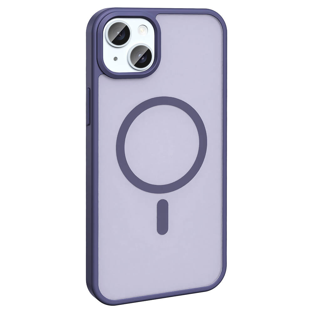 Apple iPhone 15 Plus Kılıf M-safe Şarj Özellikli Mat Arka Yüzey Zore Sio Kapak Gri