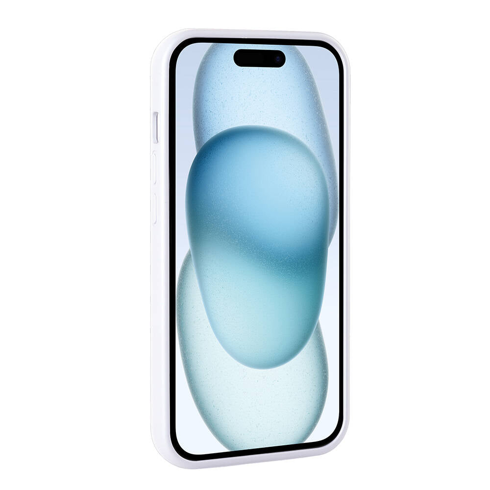 Apple iPhone 15 Plus Kılıf Parlak Taşlı Tasarım Zore Pırlanta Kapak Beyaz