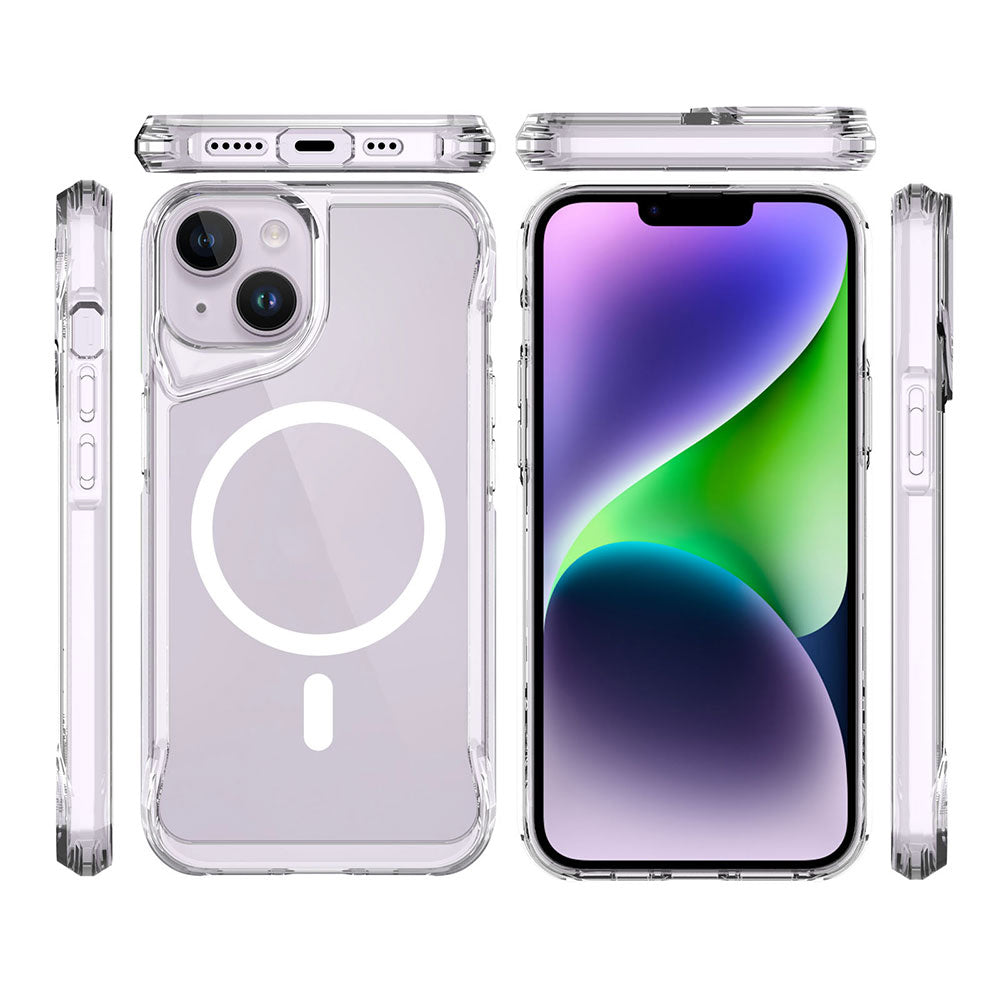 Apple iPhone 15 Plus Kılıf Zore M-safe Şarj Özellikli T-Max M-safe Kapak Renksiz