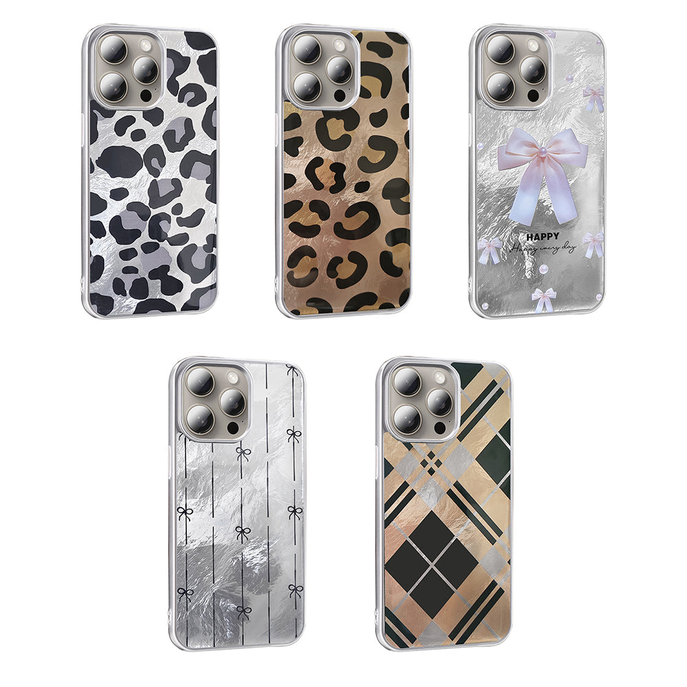 Apple iPhone 15 Pro Kılıf Desenli Zore Mep Kapak Gri Leopar