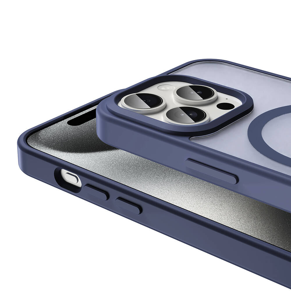 Apple iPhone 15 Pro Kılıf M-safe Şarj Özellikli Mat Arka Yüzey Zore Sio Kapak Gri