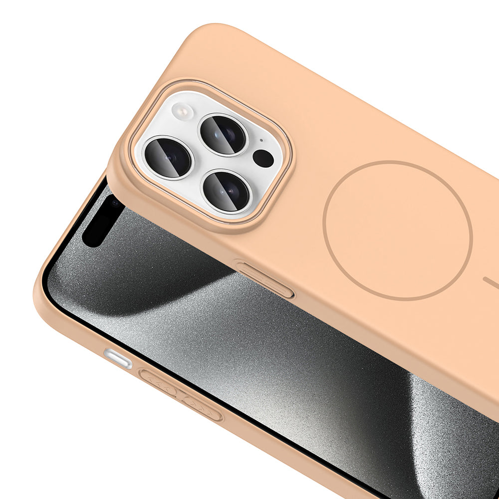 Apple iPhone 15 Pro Kılıf M-safe Şarj Özellikli Zore Ruby Sert Kapak Siyah