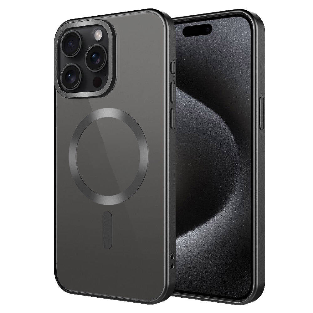 Apple iPhone 15 Pro Kılıf Mat Tasarımlı M-safe Wireless Şarj Özellikli Zore Mat Setro Kapak