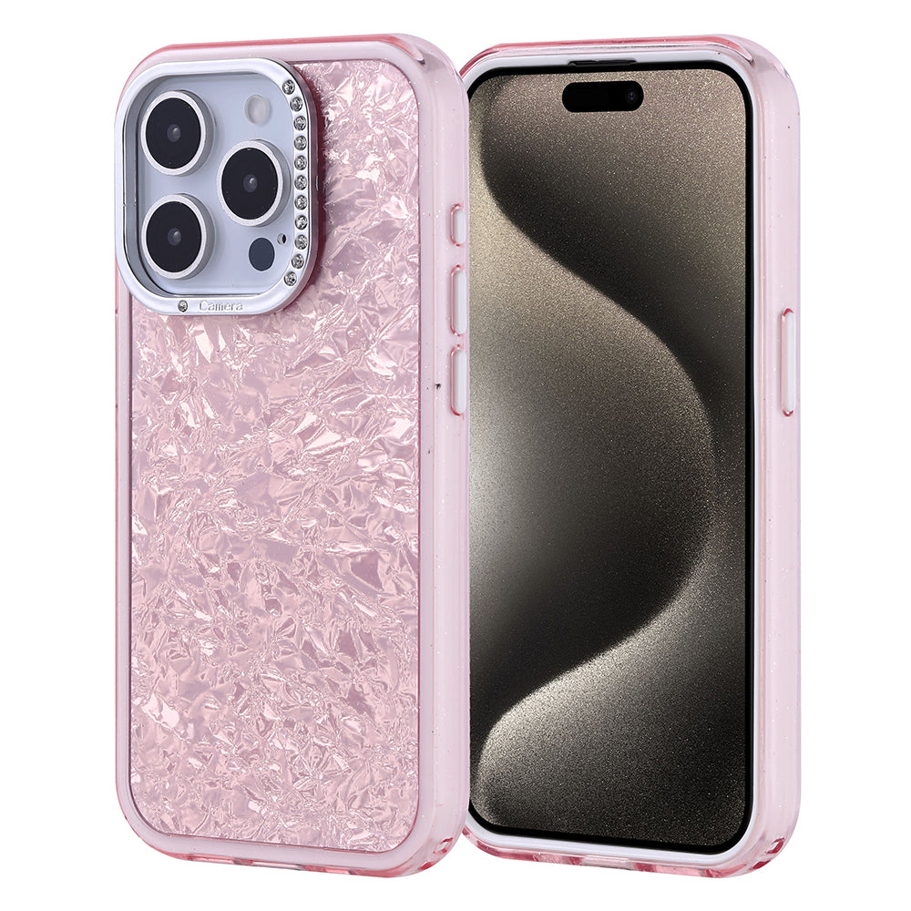 Apple iPhone 15 Pro Kılıf Taşlı Tasarımlı Zore Kapi Kapak Pembe