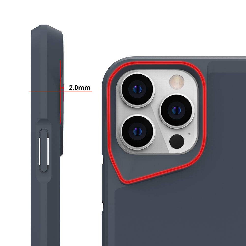 Apple iPhone 15 Pro Kılıf Zore Airbag Kenarlı T-Max Mat Standlı Kapak Lacivert