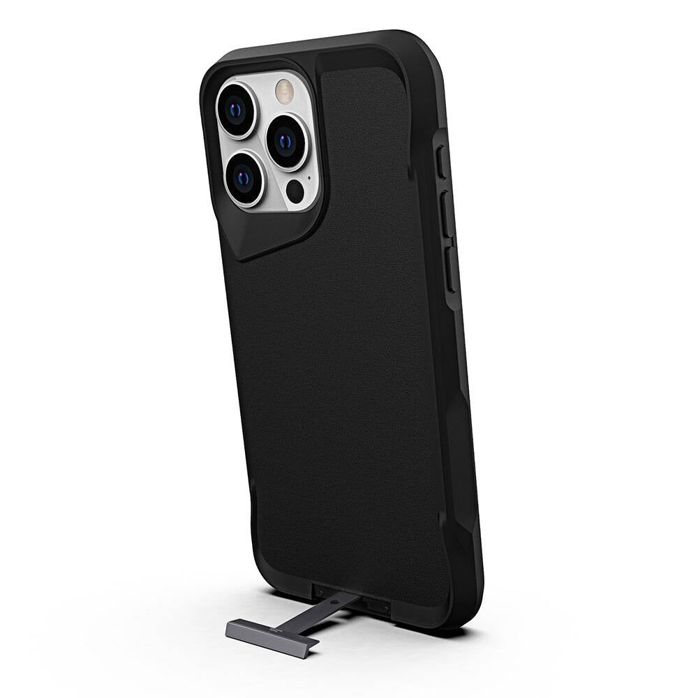 Apple iPhone 15 Pro Kılıf Zore Airbag Kenarlı T-Max Mat Standlı Kapak Gri