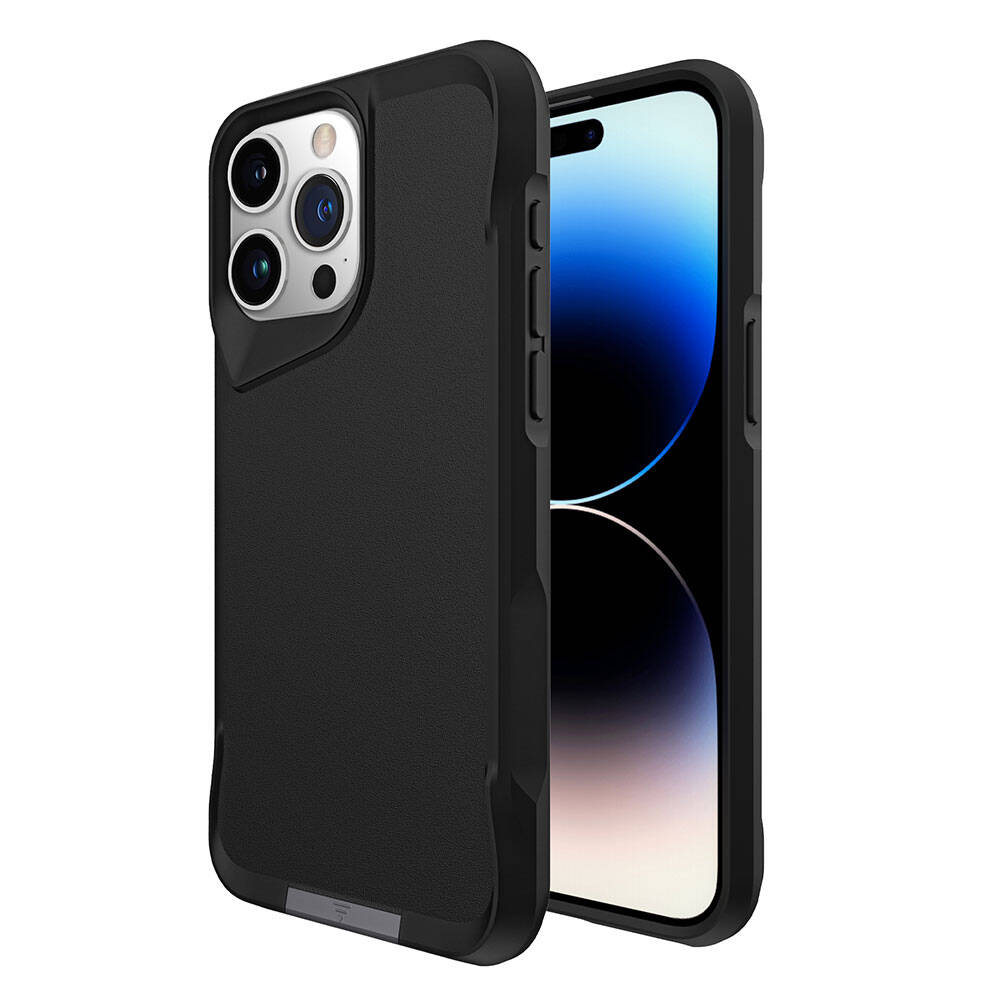 Apple iPhone 15 Pro Kılıf Zore Airbag Kenarlı T-Max Mat Standlı Kapak Siyah