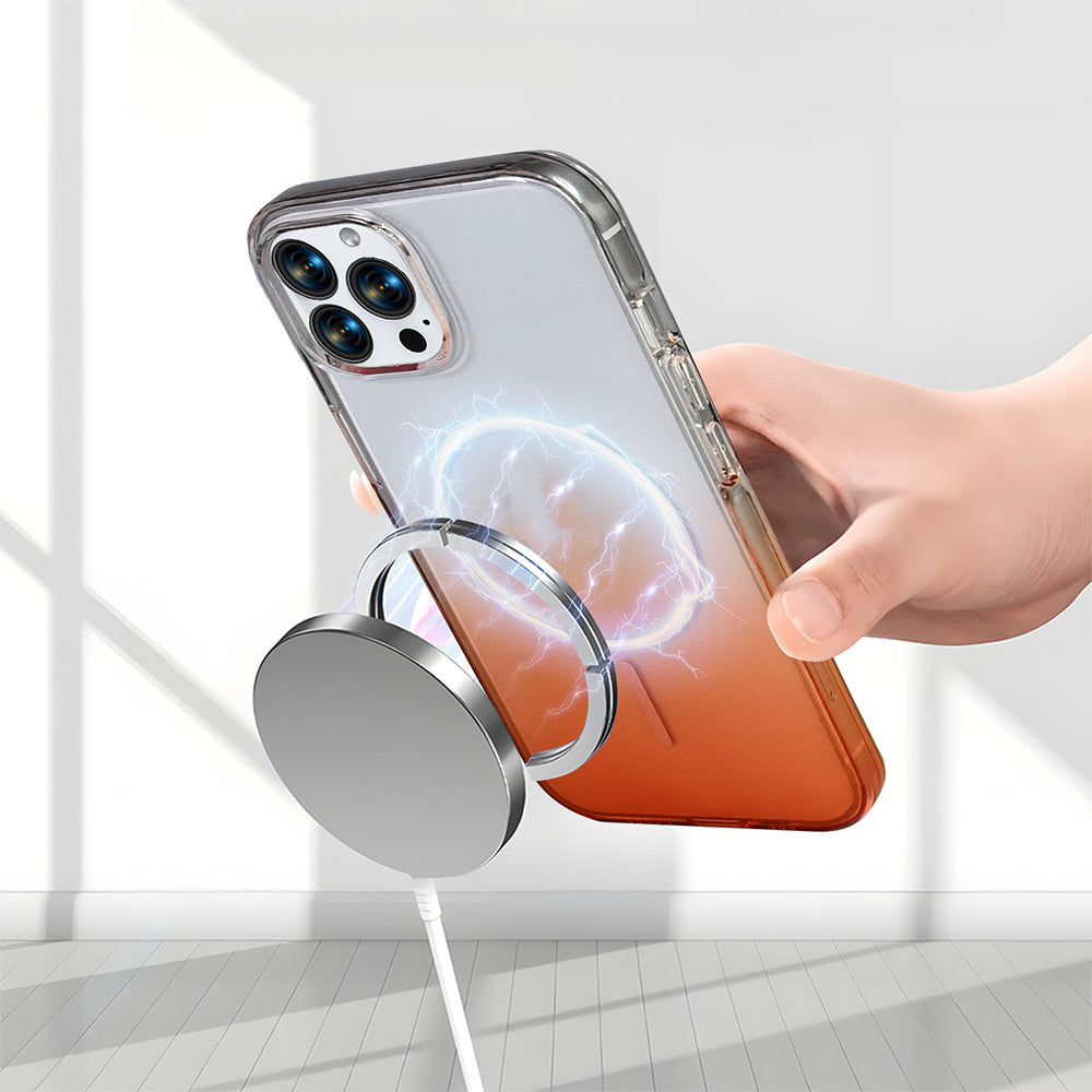 Apple iPhone 15 Pro Max Kılıf M-Safe Şarj Özellikli Zore Septik Silikon Kapak Pembe