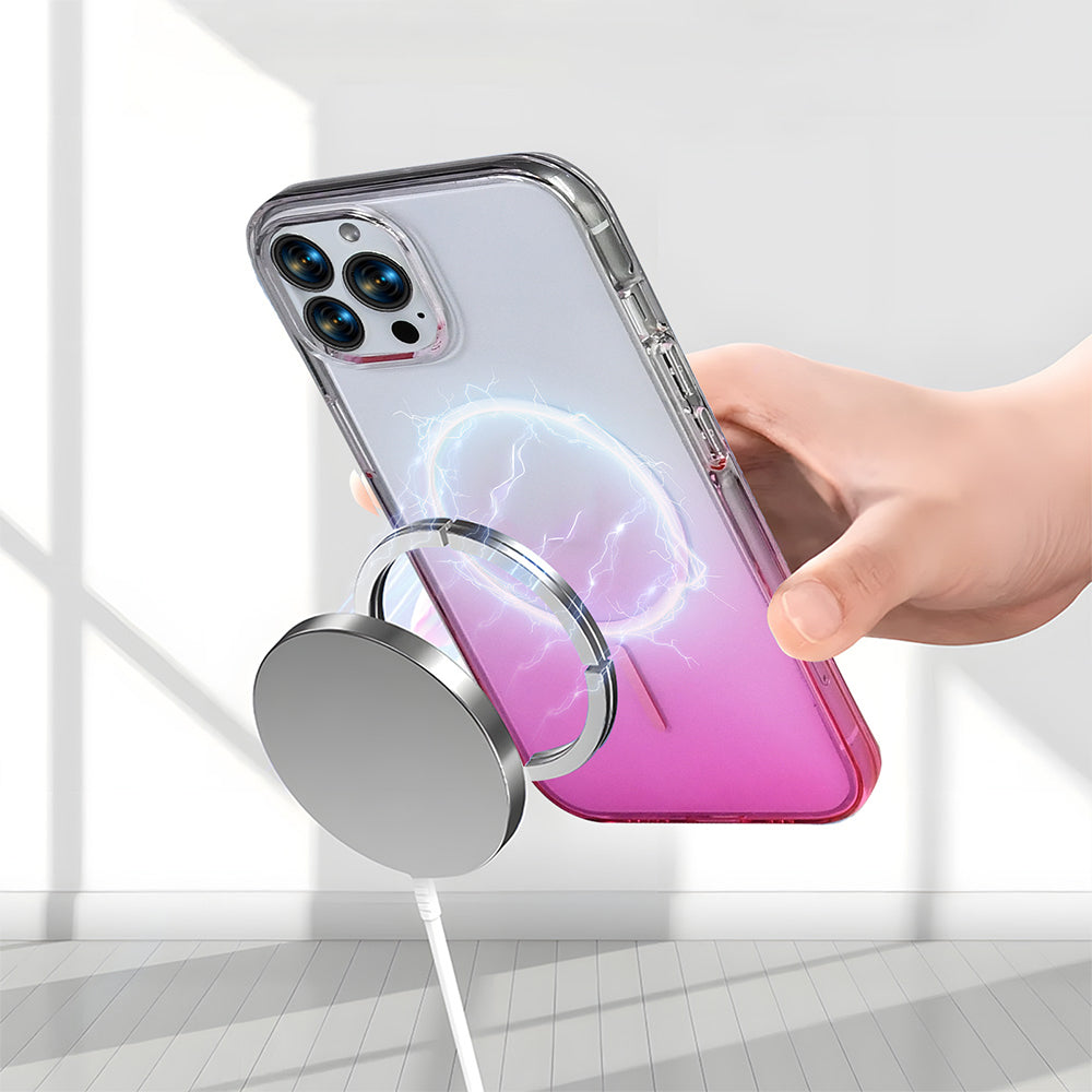 Apple iPhone 15 Pro Max Kılıf M-Safe Şarj Özellikli Zore Septik Silikon Kapak Mor