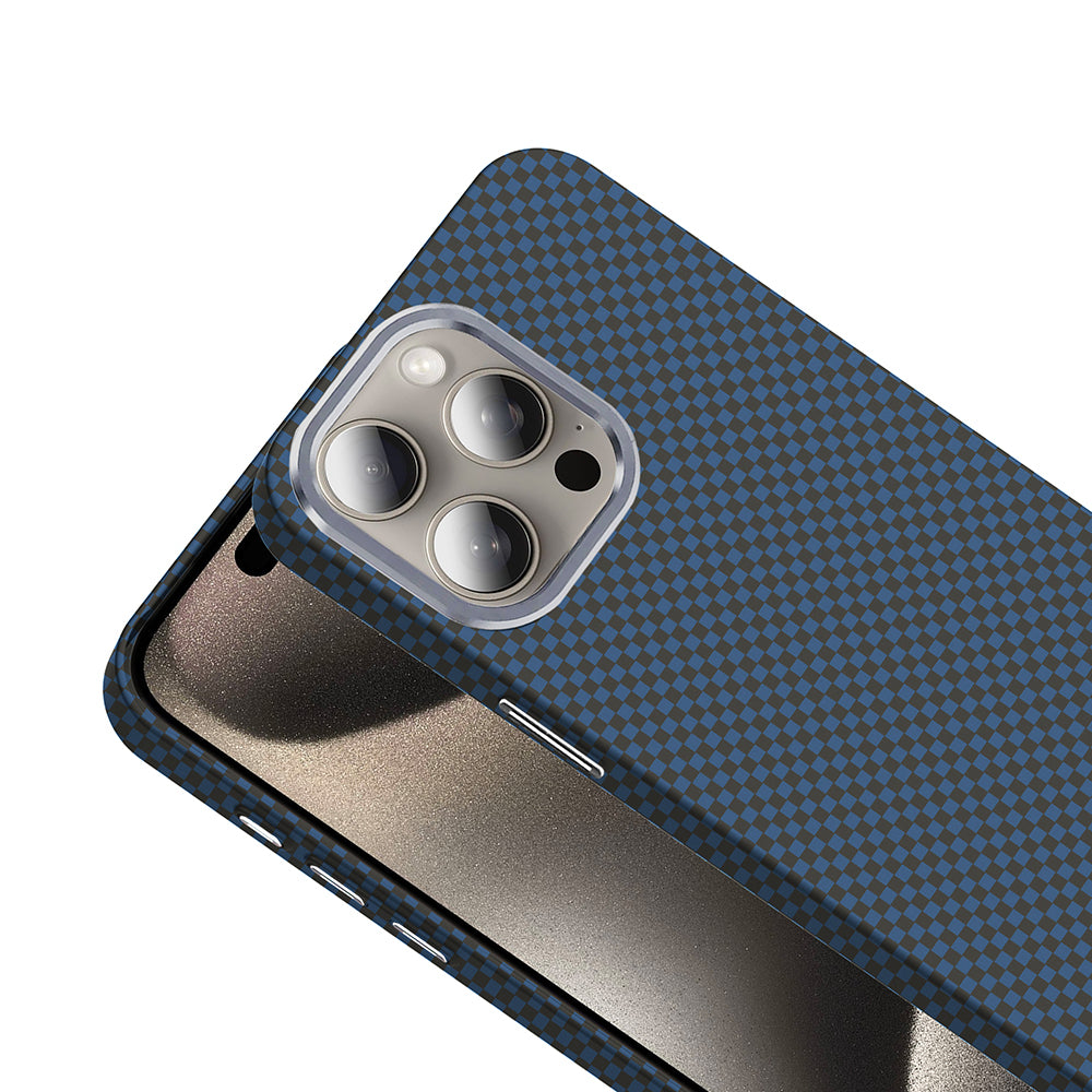 Apple iPhone 15 Pro Max Kılıf M-safe Şarj Özellikli Karbon Fiber Görünümlü Zore Gros Kapak Siyah