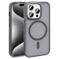 Apple iPhone 15 Pro Max Kılıf M-safe Şarj Özellikli Mat Arka Yüzey Zore Sio Kapak Gri