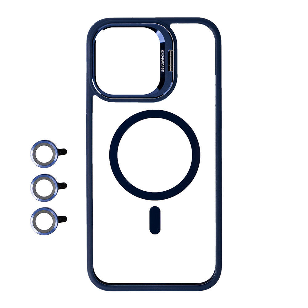 Apple iPhone 15 Pro Max Kılıf M-safe Şarj Özellikli Standlı Zore M-safe Klon Lensli Kapak