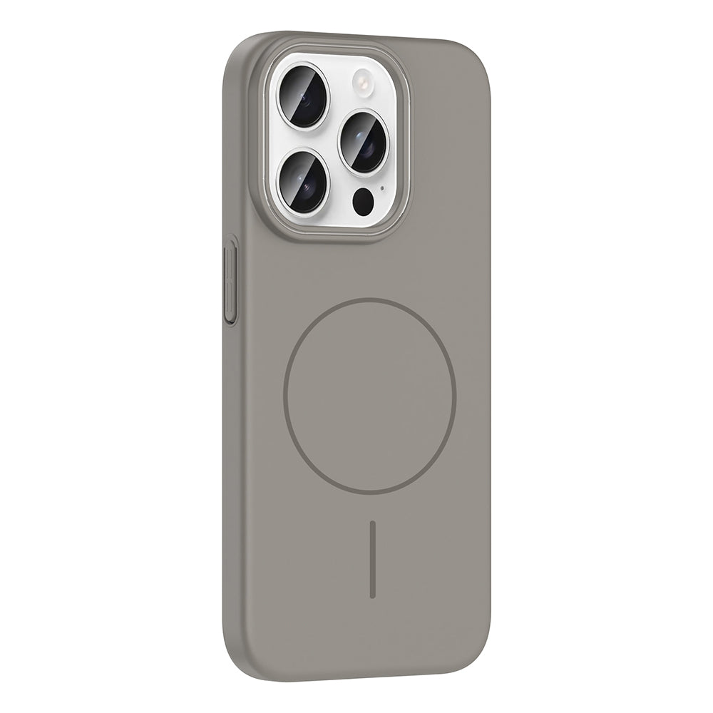 Apple iPhone 15 Pro Max Kılıf M-safe Şarj Özellikli Zore Ruby Sert Kapak Mürdüm